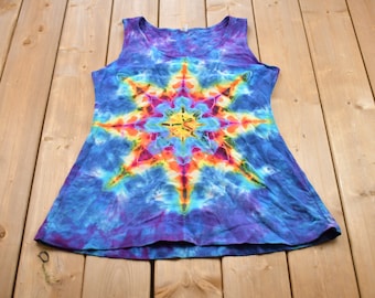 Vintage 1990s Tie-Dye Tank Top / Graphic / 80s / 90s / Streetwear / Retro Style / Single Stitch / Made In USA / Vintage Tank Top