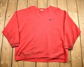 Vintage 1990s Nike Embroidered Mini Swoosh Crewneck Sweatshirt Vintage Nike Made In USA Streetwear Athleisure Kids Size