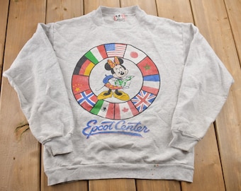 Vintage 1990s Minnie Mouse Disney Epcot Center Crewneck / Vintage Sweatshirt / Vintage Disney / Mickey / Graphic Crewneck / Made In USA
