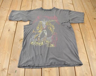 Vintage Metallica Shirt Pushead 90's Band Tee Grail Burning Sun