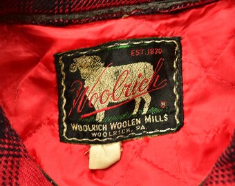 Vintage 1950s Woolrich Buffalo Plaid Wool Hunting Jacket
