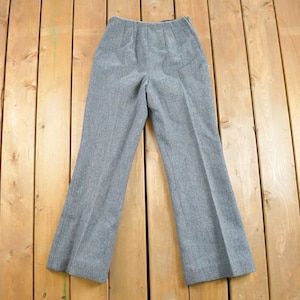 Vintage 1970s Flared Houndstooth Pants Size 28 x 28 / Flared Trousers / 70s Flares / Streetwear / Made In USA / True Vintage Womens Flares