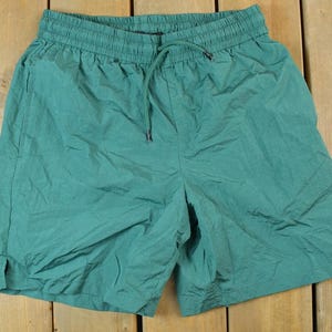 Vintage 1990s Guess Los Angeles Swim Shorts / 90s Vintage Shorts / Vintage Denim Shorts / Made in USA / Summer Wear