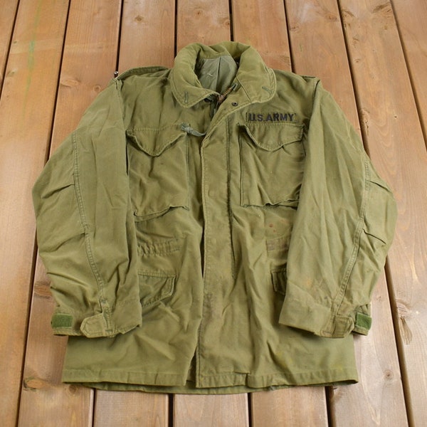 1990s Vintage Military OG-107 Cold Weather Field Coat  / Button Up Jacket / US Army Green / Vintage Army / Streetwear Fashion / Army Jacket