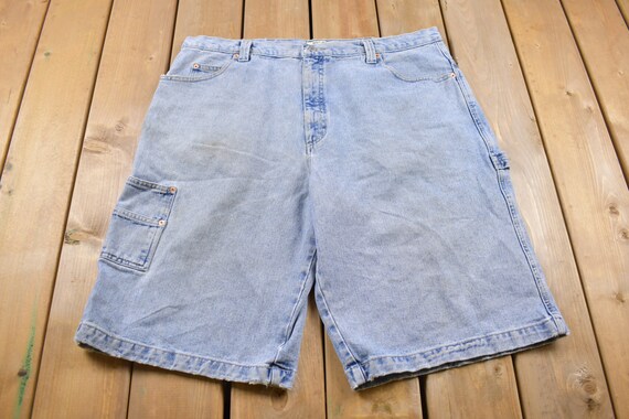 Vintage 1990s Guess Jeans Baggy Jean Shorts / 90s… - image 1