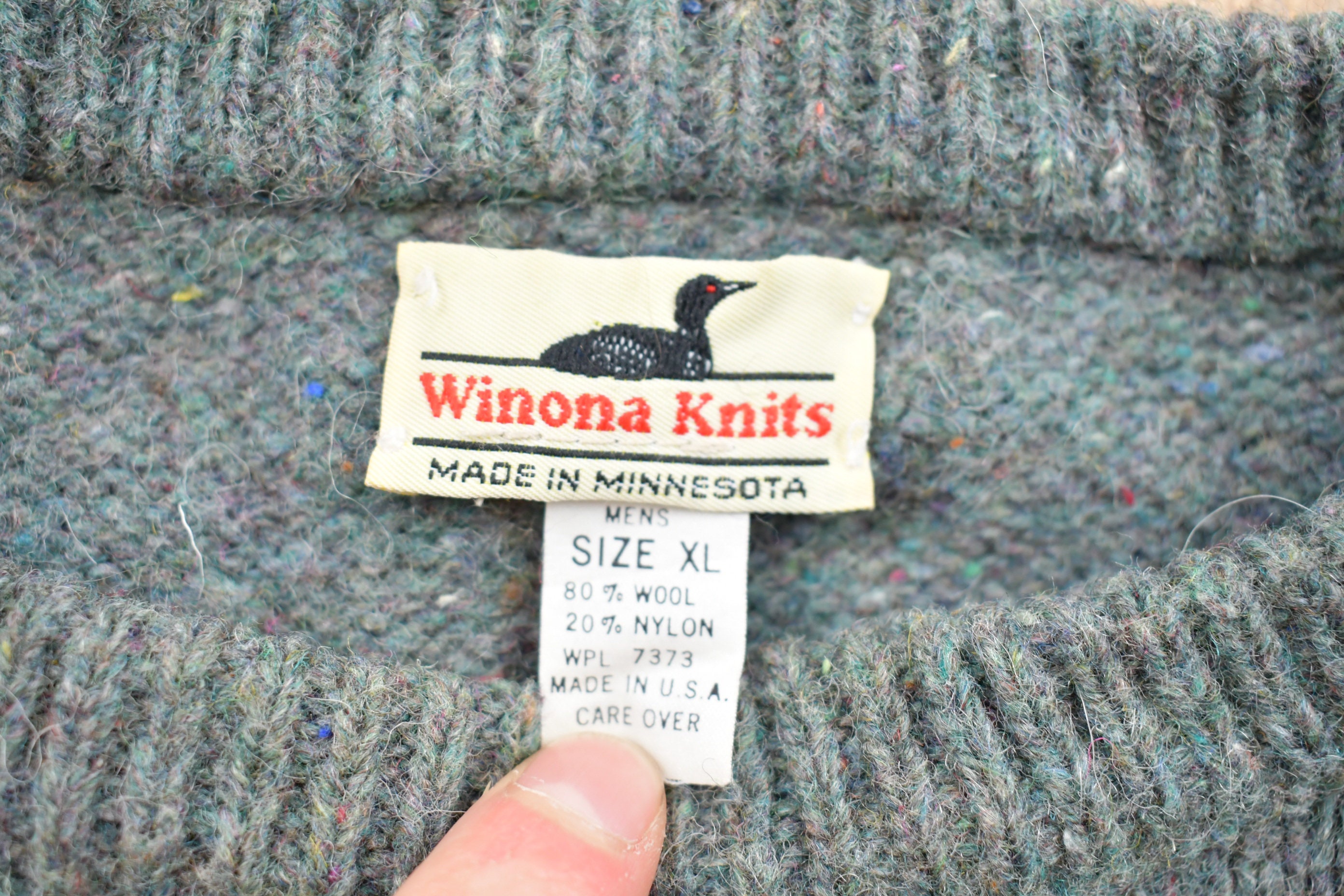 Vintage 1990s Winona Knits Wool Knitted Sweater / Vintage 90s 