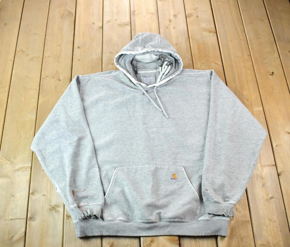 Vintage Y2K Perfectly Distressed Carhartt Heather Grey Hoodie