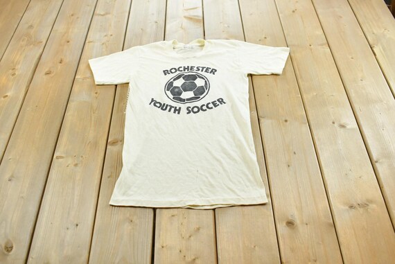 Vintage 1980s Rochester Youth Soccer T-Shirt Men's XS / Made in USA / Football / 80s Sportswear / Single Stitch