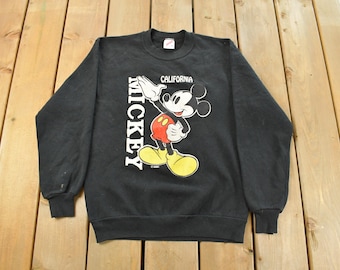 Vintage 1990s Mickey Mouse Disney Crewneck Sweater Men's Small / 90s Mickey Mouse Sweatshirt / Disneyland Cartoon Sweater