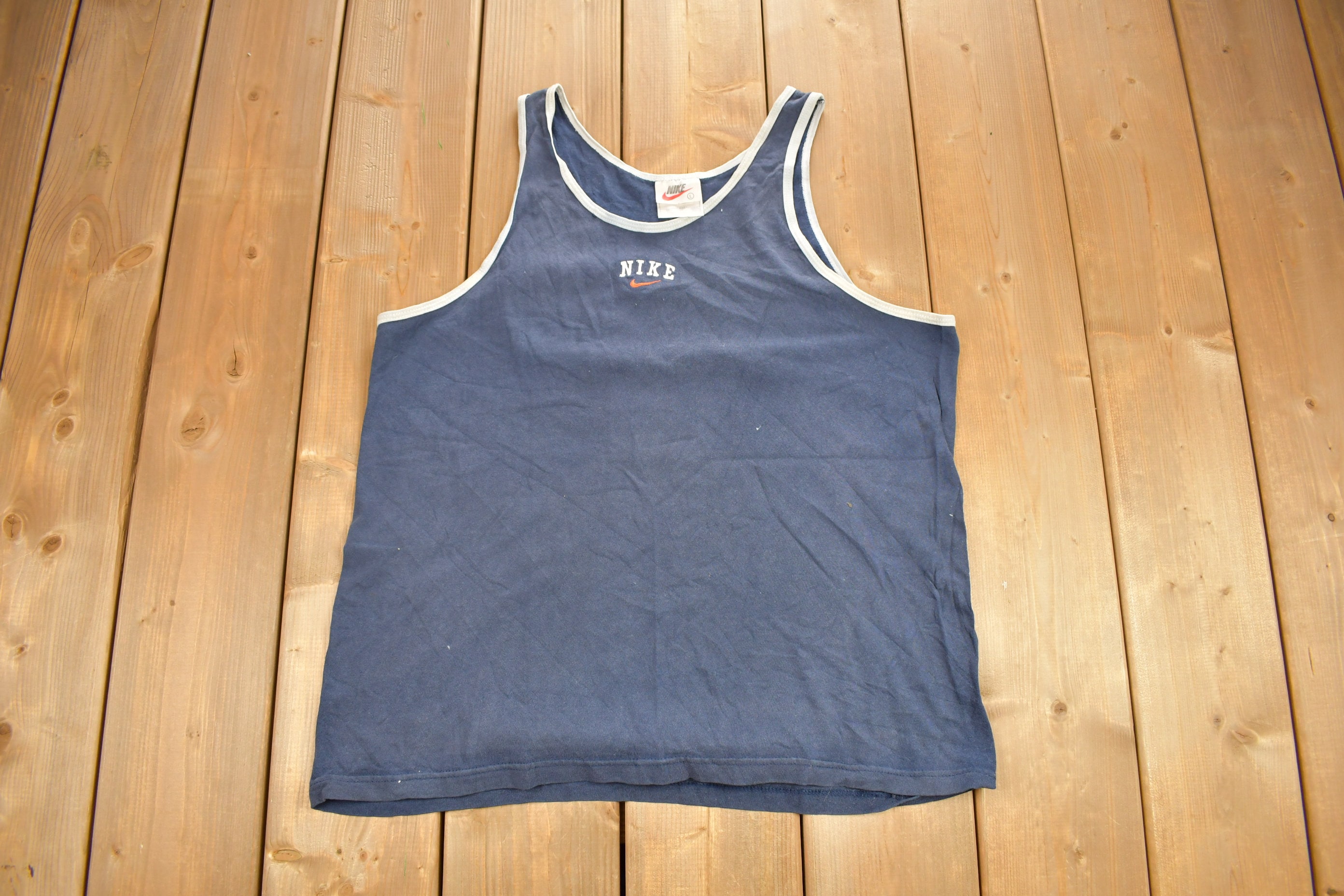 Vintage 1990s Nike Embroidered Tank Top Shirt 90s Nike Vintage