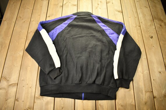 Vintage 1980s Adidas Color-block Zip-up Nylon Sweater