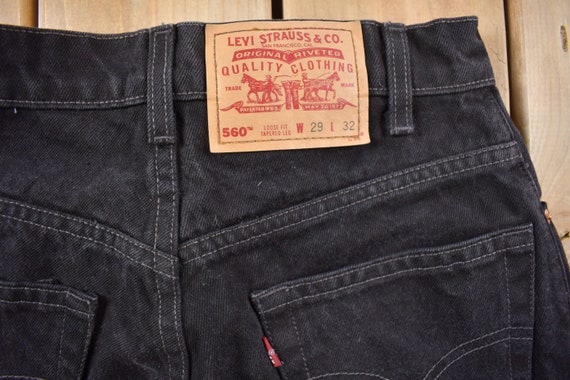 Vintage 1990s Levi's 560 Red Tab Black Denim Jean… - image 4