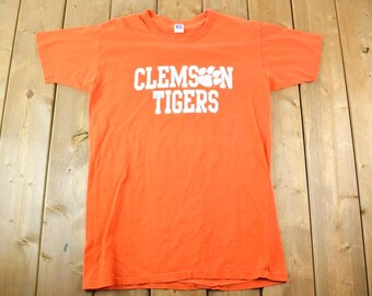 Vintage 1980s Clemson Tigers Russell Athletics University Collegiate T-Shirt / NCAA Tee / Americana / Sportswear