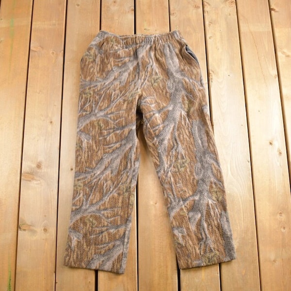 Vintage 1990s Cabela's Hunting Sweatpants Size 28x25/ Made in USA / Nature Camo / Hunting / Vintage Pants