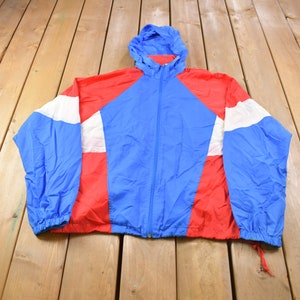 Vintage 1980s Nike grey Tag Color Block Windbreaker Jacket / Mesh Lined / Athletic Spring Summer Sportswear / Streetwear / Athleisure