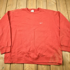 Vintage 1990s Nike Embroidered Mini Swoosh Crewneck Sweatshirt / Vintage Nike / Distressed / Streetwear / Athleisure / Made In USA