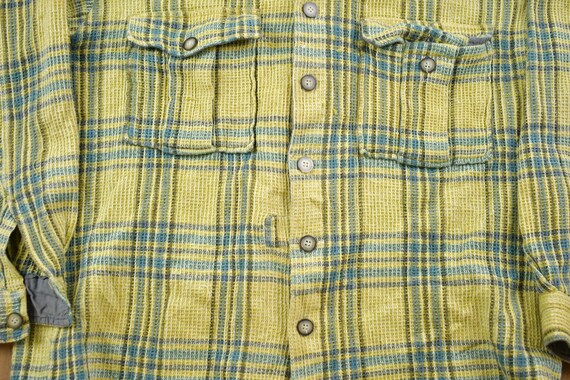 Vintage 1990s News Plaid Button Up Shirt / 1990s … - image 3