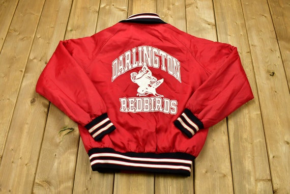 ジャケット・アウター USA 80s vintage stadium jacket football VINTAGE JACKET - 80s-90s Reversible Dark Red & White Stadium