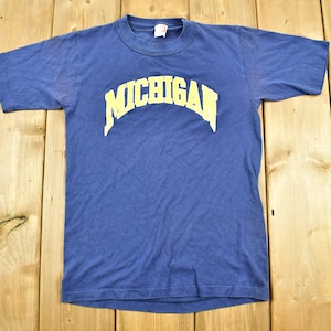 Vintage 1970s University of Michigan State Youth Size Collegiate T-Shirt / NCAA Tee / Americana / Sportswear / Athleisure / Made In USA