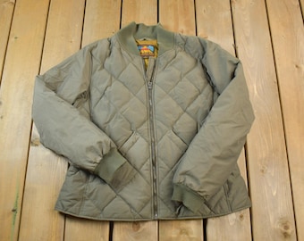 ジャケット・アウター 90s Eddie Bauer short length  down Vintage 1990s Eddie Bauer Turqoise Full Zip Puffer Jacket