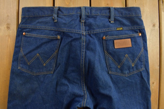 Vintage 1970s Wrangler Dark Wash Denim Jeans 36 x… - image 5