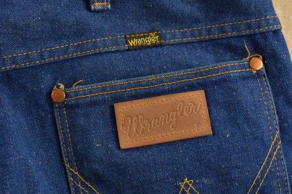 Vintage 1970s Wrangler Dark Wash Denim Jeans 36 x… - image 6