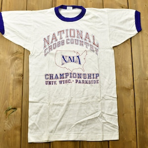 Vintage 1970s Champion University of Wisconsin Ringer T-Shirt / NCAA Tee / Made In USA / Sportswear / Vintage Champion