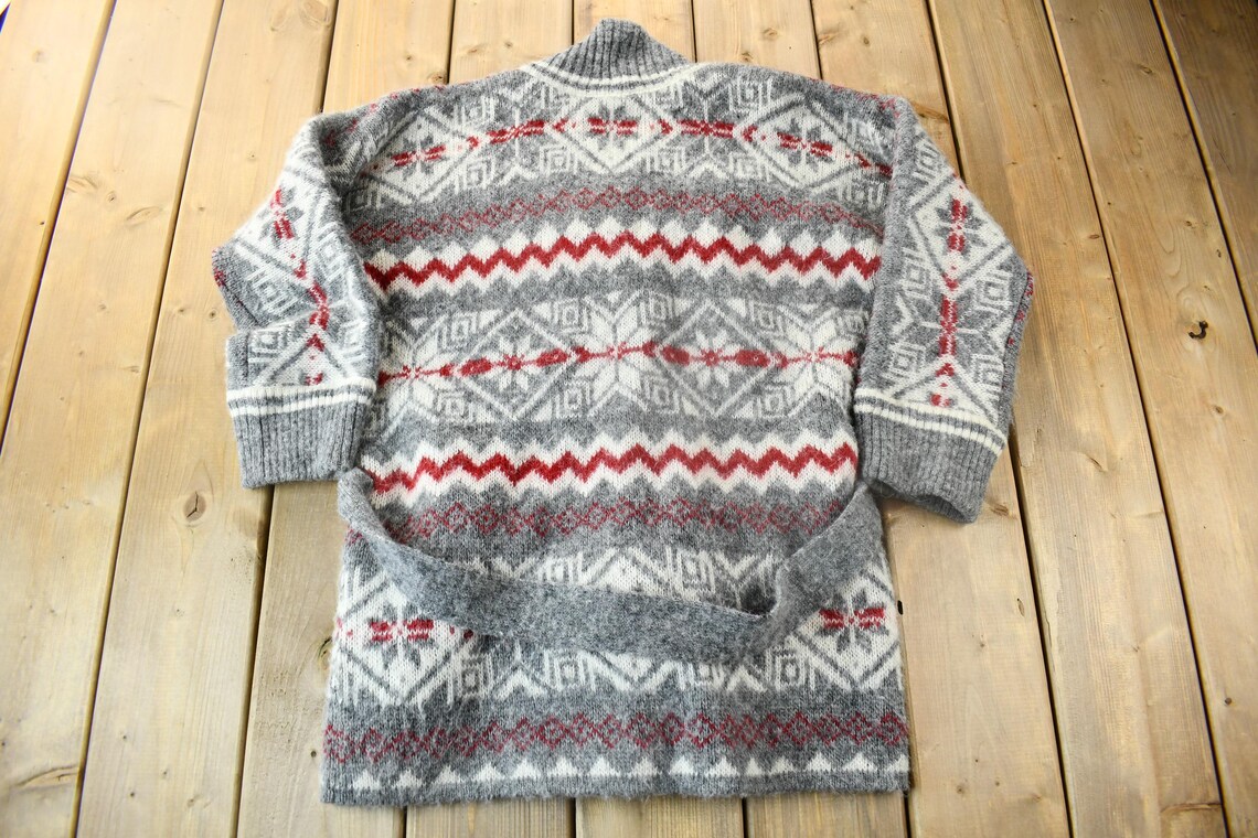 Vintage 1990s Freyja Shawl Collar Knit Cardigan Sweater / Vintage Cardigan / Button Up / Made In Canada, foto 2 di 5