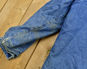 Vintage 1990s Big Ben by Wrangler Blanket Lined Jean Chore Coat