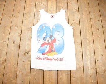 Vintage 1990s Disney World 98' Promo Tank Top  / 90s Graphic Tee / Vintage Mickey Mouse / Made In USA / 90s Disney Tee