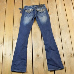 Vintage Deadstock Y2K Miss Me Bedazzled Low Rise Jeans Size 26x31 / Boot Cut Jeans / Y2K Style / Embroidered Jeans / 2000s