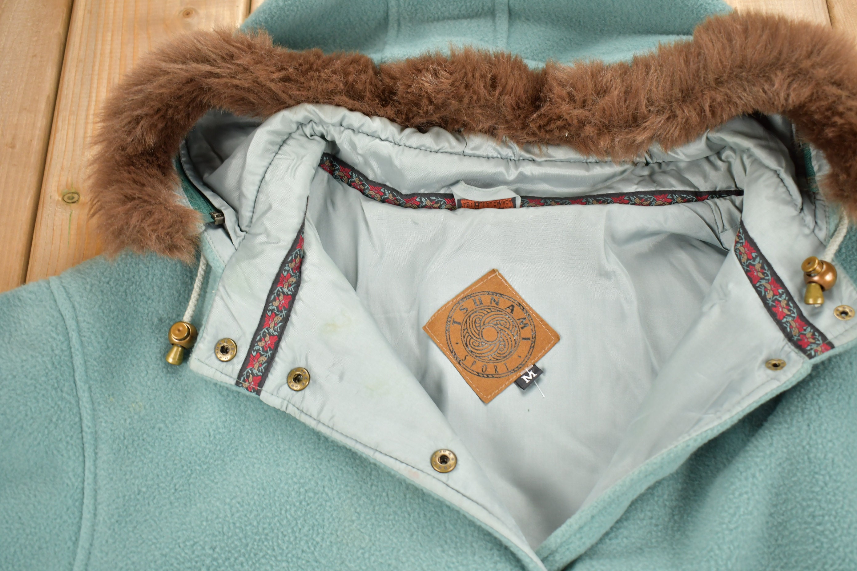 Vintage 1990s Tsunami Sport Fleece Parka Jacket / Quarter