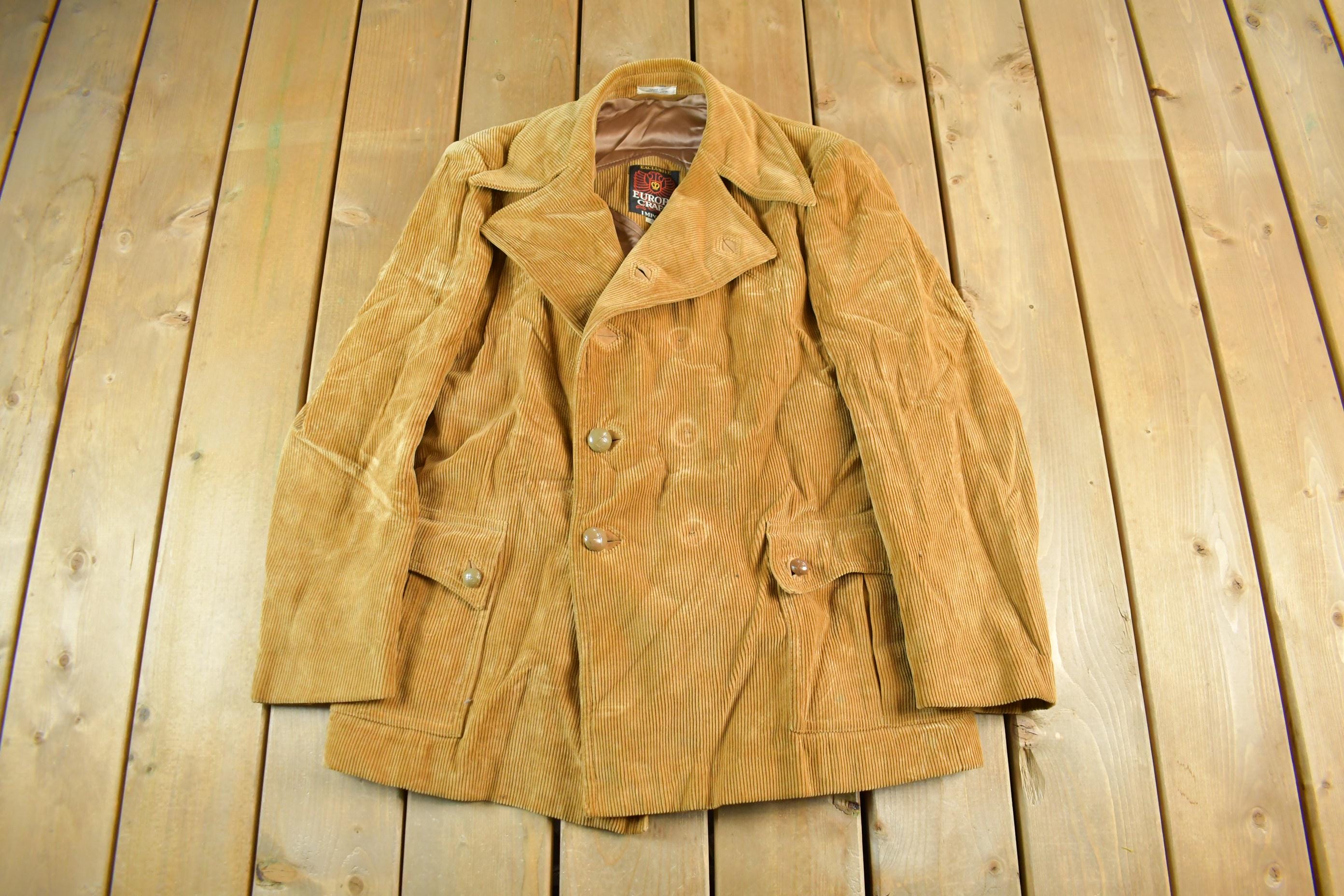 Vintage 1980s Europe Craft Corduroy Blazer Jacket Men