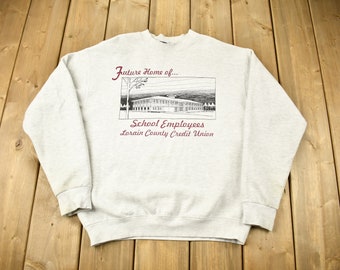 Vintage 1990s Lorain County Credit Union Sweatshirt mit Rundhalsausschnitt / 90er Jahre Rundhalsausschnitt / Souvenir / Made In USA / Reise und Tourismus