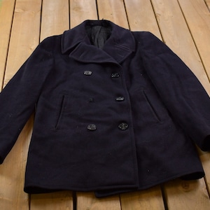 1960s Vintage US Navy 100% Wool Button Up Jacket / Military Coat / US Navy / Vintage Army / Streetwear Fashion / Army Jacket / US Military