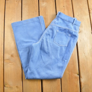 Vintage 1970s Sears Flared Pants Size 31 x 29 / Flared Trousers / 70s Flares / Streetwear / Baby Blue / Made In USA / True Vintage Flares