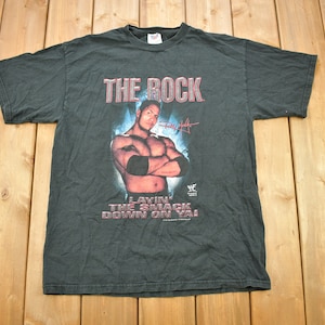 Vintage 1998 The Rock Layin&#39; The Smack Down Graphic T-Shirt / 90s Streetwear / Pro Wrestling Tee / Dwayne Johnson
