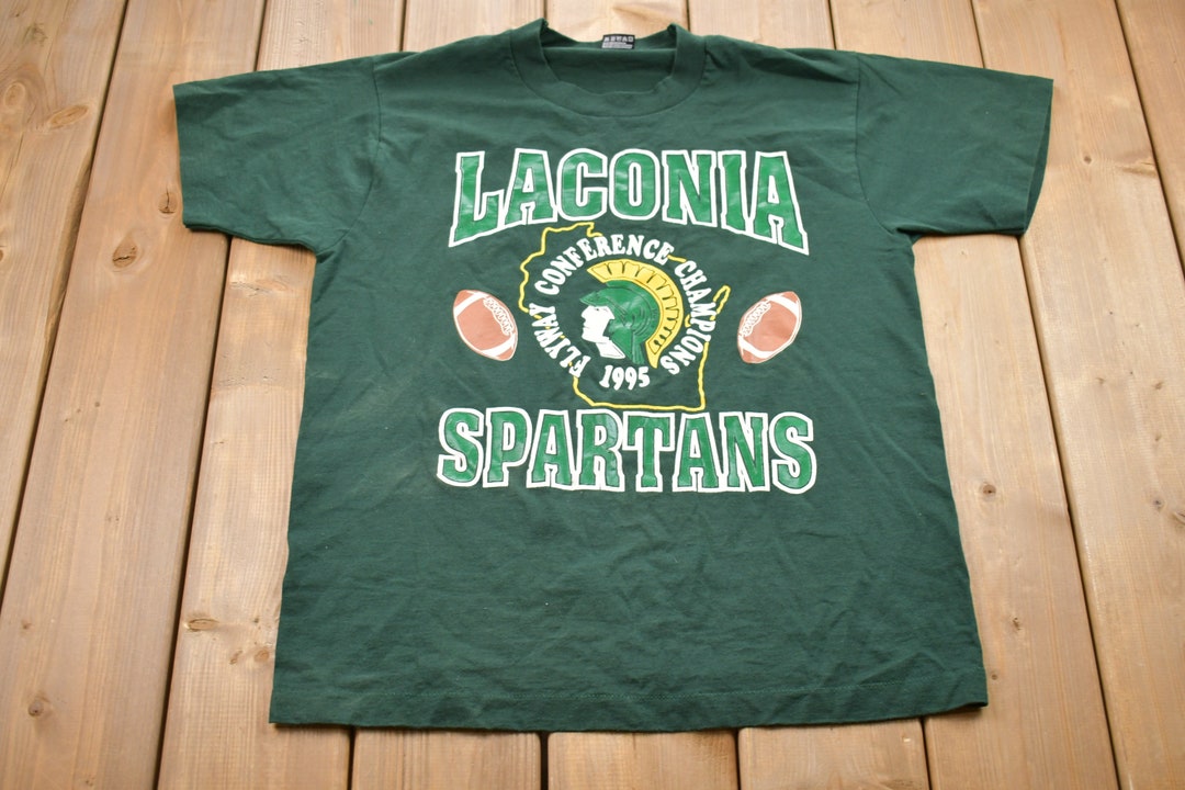 Vintage 1995 Laconia Spartans Football Graphic T-shirt / Graphic / 80s ...