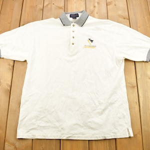 Vintage 1990s Pittsburgh Penguins NHL Polo Shirt / Embroidered / NHL / 90s Streetwear / Hockey Sportswear / Quarter Button