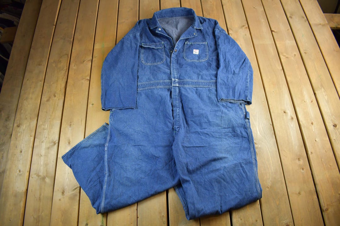 Vintage 1950s Pointer Brand Denim Overalls Jumpsuit Size 56 X 28