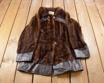 Vintage 1980's Joseph's Fur Salon Leather Paneled Chestnut Mink