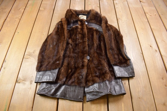 Vintage 1980's Joseph's Fur Salon Leather Paneled Chestnut Mink Fur Coat / Winter Outerwear / True Vintage / Streetwear Fashion