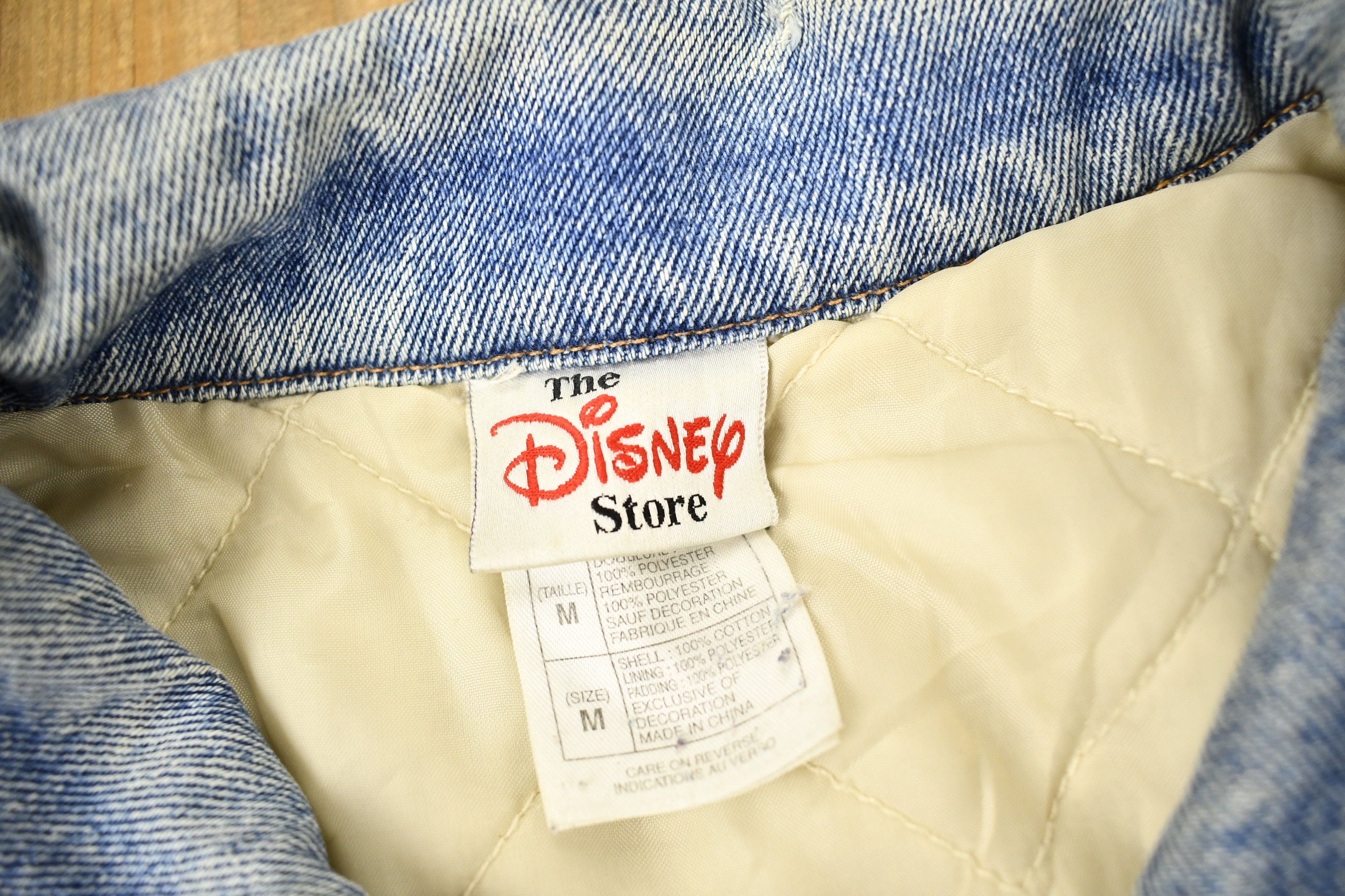 Vintage 1990s Tigger Embroidered Disney Denim Varsity Jacket
