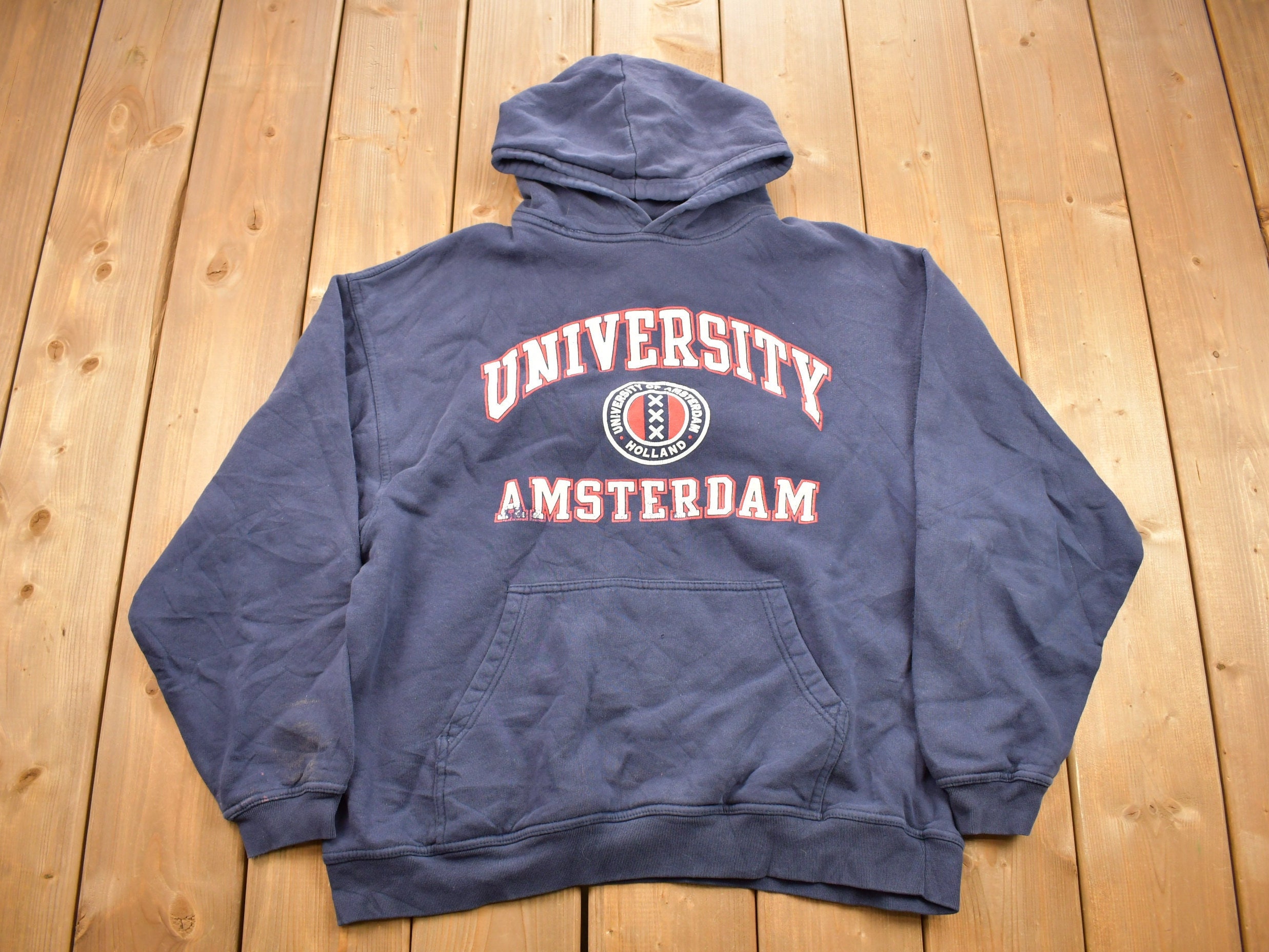 Vintage 1990s University of Amsterdam Collegiate Hoodie Vintage 1990s University of Amsterdam Collegiate Hoodie