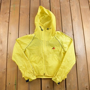 Vintage 1990s Cannondale Yellow Windbreaker Jacket Size Medium / Streetwear / Light Jacket / Full Zip Windbreaker / Yellow jacket