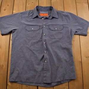 Vintage 1990s Red Kap Blank Button Up Shirt / 1990s Button Up / Vintage Flannel / Basic Button Up / Made In USA