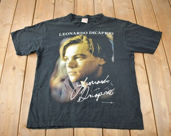 Leonardo Dicaprio Black and White Top Tee Vintage T-shirt , Long
