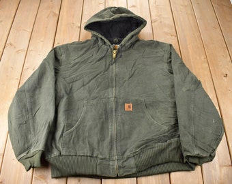 Vintage Carhartt J130 MOS Faded Distressed Canvas Hooded Vintage Carhartt J130 MOS Faded Distressed Canvas Hooded