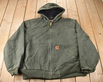 Vintage 1990 Carhartt verde activo Jac chaqueta tamaño 2XL