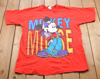 Vintage 1990s Mickey Mouse Graphic T-Shirt / Graphic / 80s / 90s / Streetwear / Retro Style / Single Stitch / Made In USA